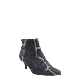 Footnotes Womens Side Zip Kitten Heel Snakeskin Print Booties Gray Size 7.5